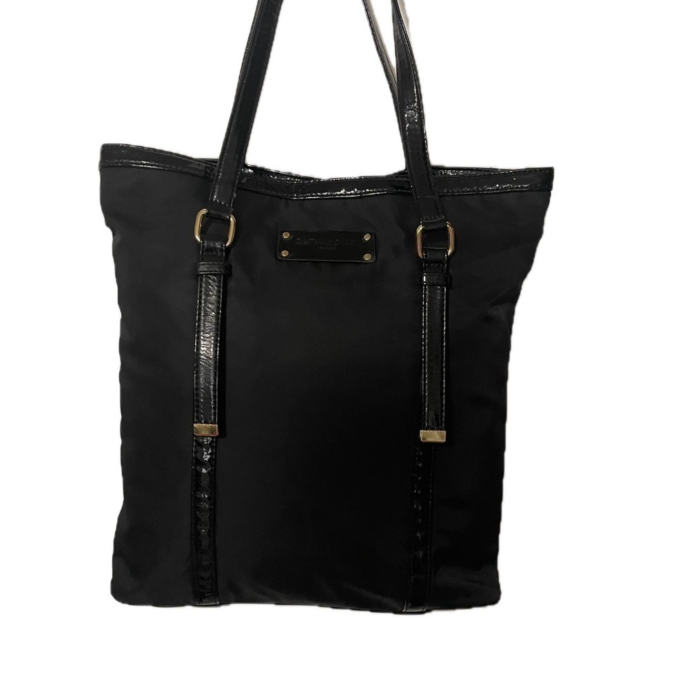 Cynthia Rowley Black Tote Leather Trim Metallic Details
